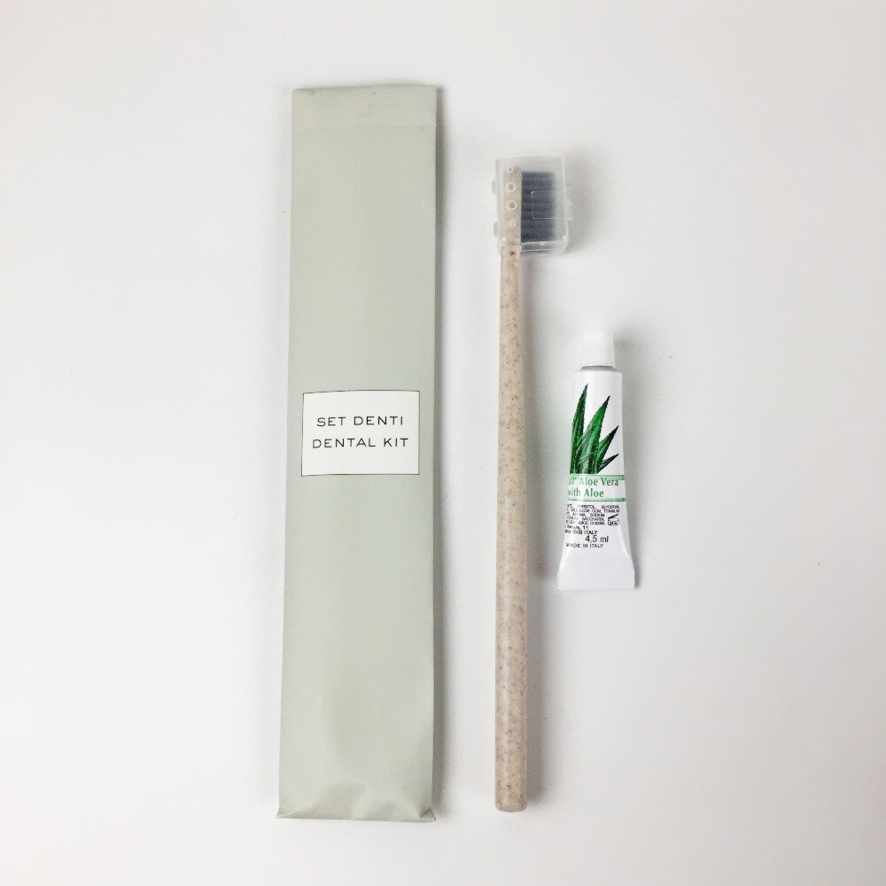 Eco tooth brush set in stone paper wrap